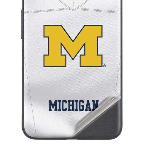 University of Michigan White Jersey Google Pixel 5a Skin
